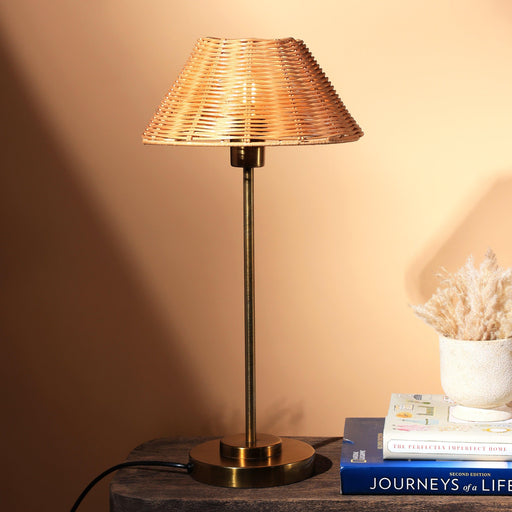 Buy Table lamp - Aesthetic Natural Cane Finish Table Lamp | Decorative Light For Home Decor by Fig on IKIRU online store