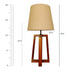 Buy Table lamp - Blender Brown Wooden Table Lamp with White Fabric Lampshade by Symplify on IKIRU online store