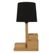 Buy Table lamp - Classic Wooden Table Lamp With Black Fabric Lampshade and Mobile Stand by Symplify on IKIRU online store