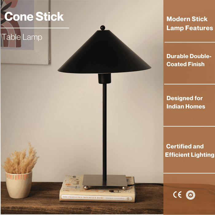 Buy Table lamp - Cone Stick Table Lamp | Study Desk Lampshade by Fig on IKIRU online store