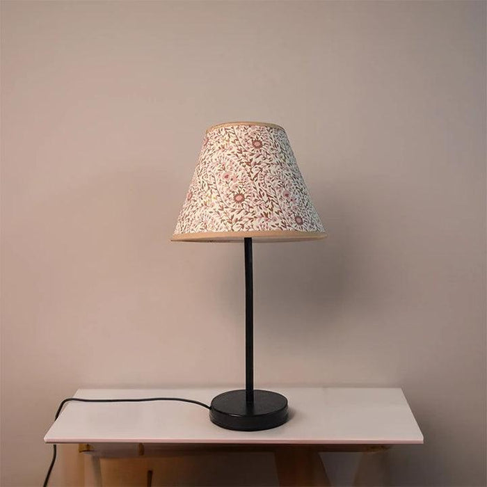 Buy Table lamp - Decorative Floral Printed Table Lamp Light | Handmade Conical Lampshade by Fig on IKIRU online store