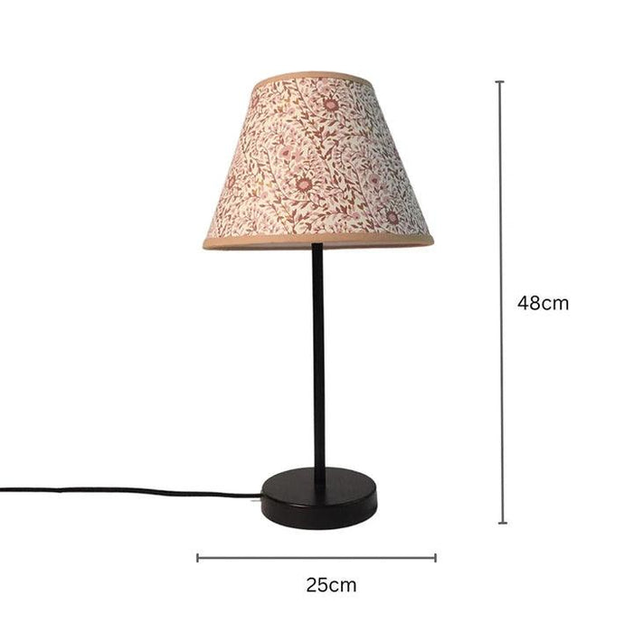Buy Table lamp - Decorative Floral Printed Table Lamp Light | Handmade Conical Lampshade by Fig on IKIRU online store