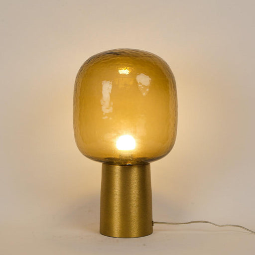 Buy Table lamp - Decorative Glass Table Lamp Aluminium Base in Golden Grey Finish by Home4U on IKIRU online store