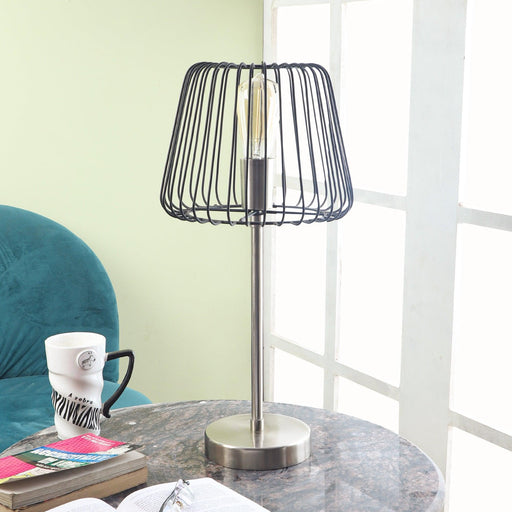 Buy Table lamp - Decorative Metallic Cage Table Lampshade For Bedroom & Living Room by De Maison Decor on IKIRU online store