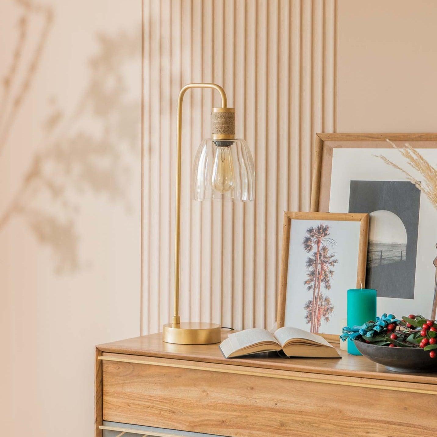 Buy Table lamp - Gambi Golden & Glass Finish Stylish Study Table Lamp For Home & Office by Orange Tree on IKIRU online store