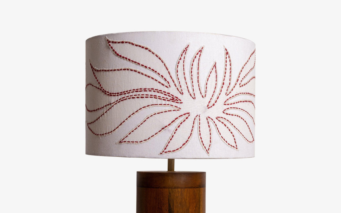 Buy Table lamp - Gesu Wooden & Cotton Shade Decorative Table Lamp For Bedroom & Living Room by Orange Tree on IKIRU online store