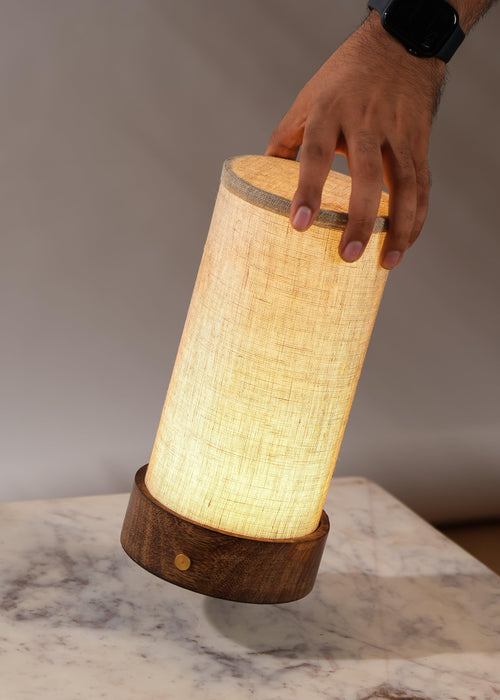 Buy Table lamp - Linen Magnus Touch Lamp | Wireless Center Table Lampshade by Fig on IKIRU online store