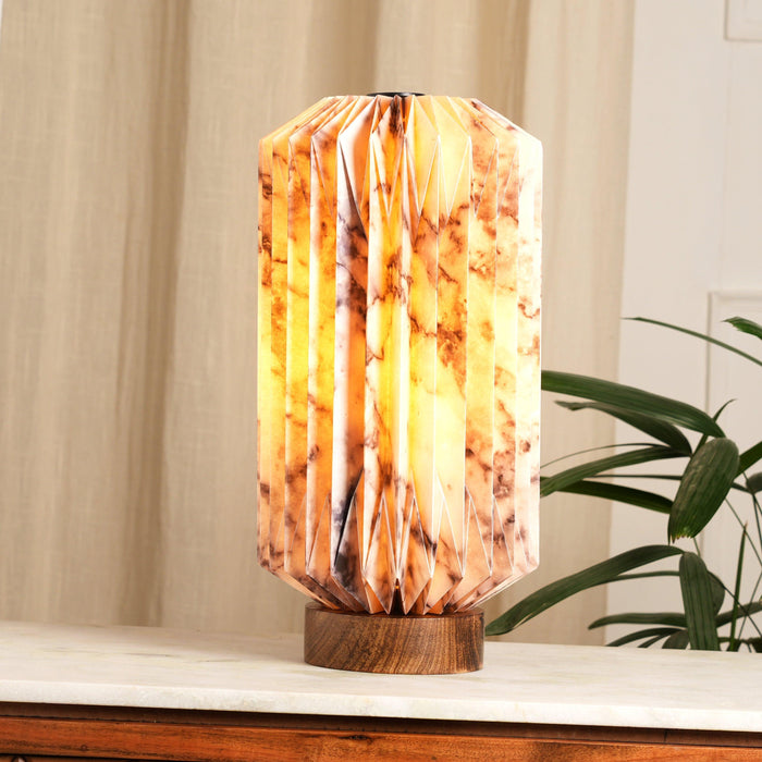 Buy Table lamp - Marble Print Paper Table Lamp | Bedside Lampshade for Living Room by Fig on IKIRU online store