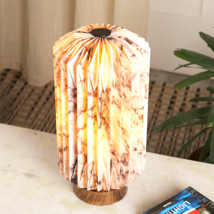 Buy Table lamp - Marble Print Paper Table Lamp | Bedside Lampshade for Living Room by Fig on IKIRU online store
