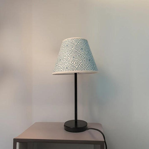 Buy Table lamp - Modern Printed Table Lamp Light | Handmade Paper Lampshade and Metal Base by Fig on IKIRU online store