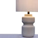 Buy Table lamp - Off White Cotton Ceramic Waken Curve Angle Lamp Light For Home Decor by Home Blitz on IKIRU online store