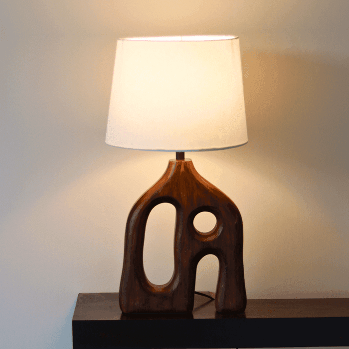 Buy Table lamp - Orion Wooden Lamp For Home Decor | Sofaside Lampshade by Muun Home on IKIRU online store