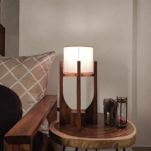 Buy Table lamp - ⁠Solitaire Wooden Table Lamp | Side Table Lampshade by Symplify on IKIRU online store