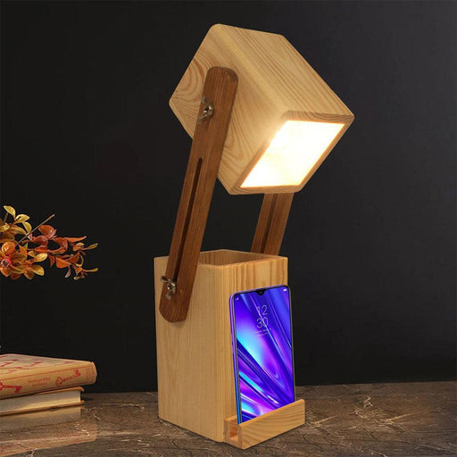 Buy Table lamp - Toby Wooden Table Lamp | Bedside Lamp For Home by Symplify on IKIRU online store