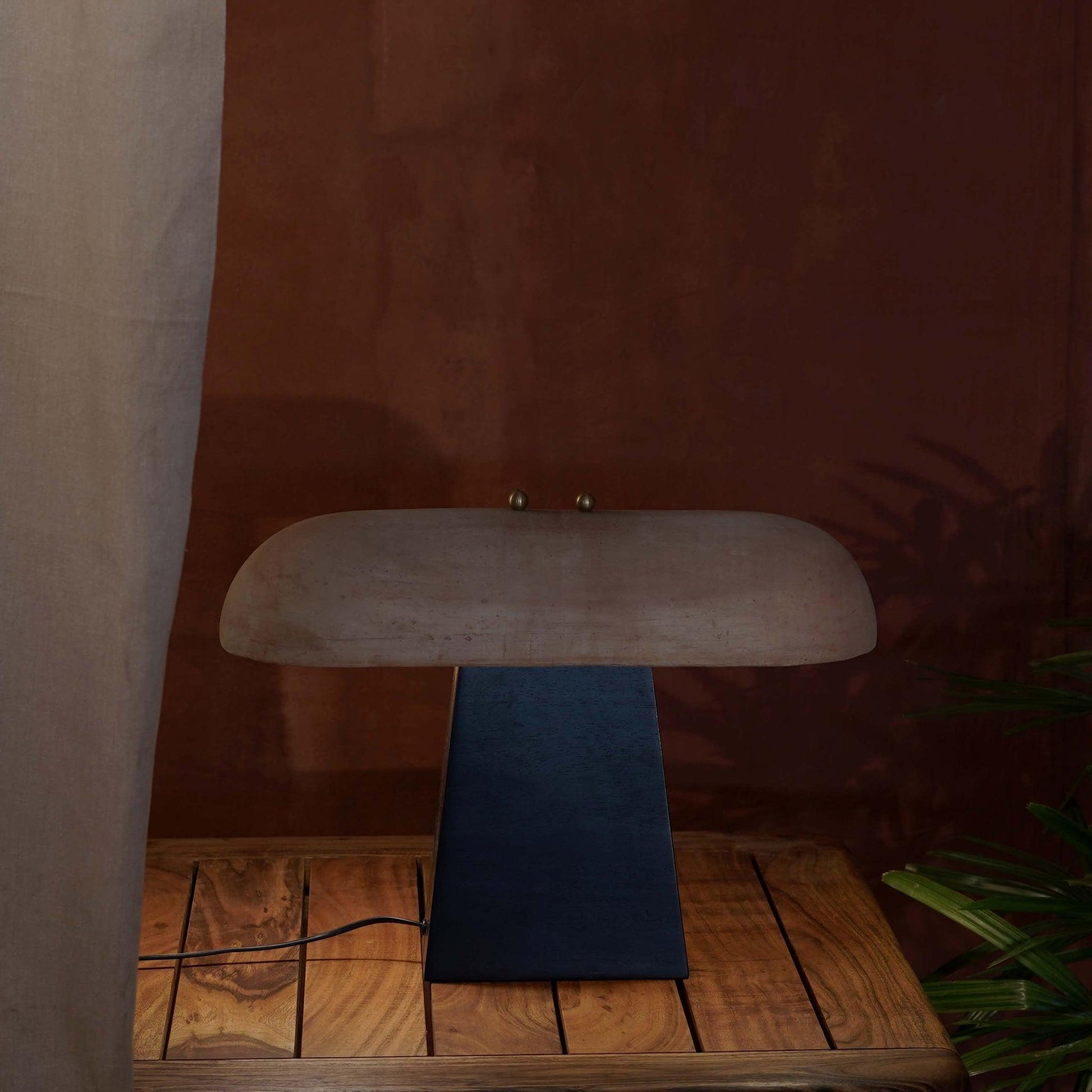 Buy Table Lamps Selective Edition - Pokhran Terracotta & Mango Wood Capsule Table Lamp by Anantaya on IKIRU online store