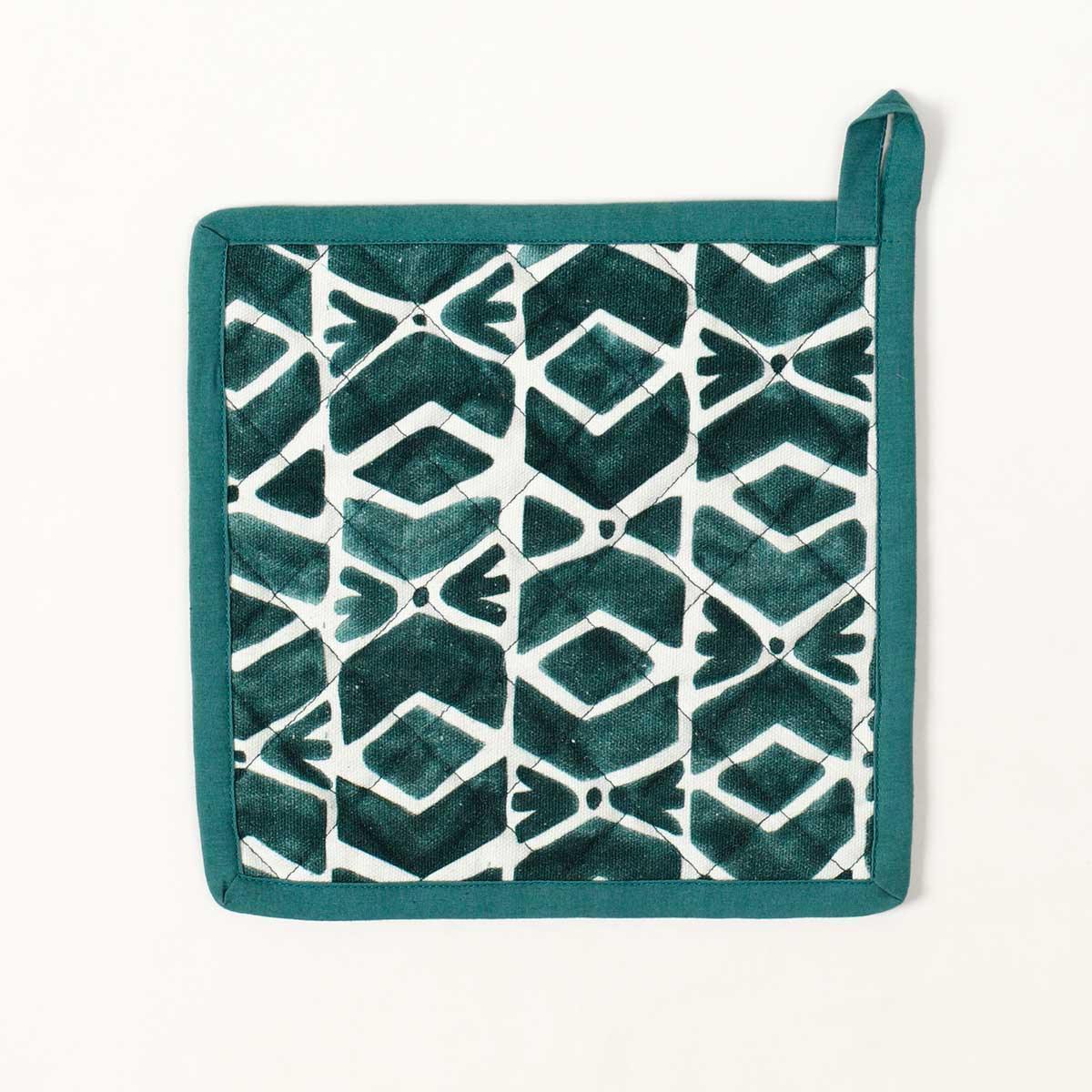 Buy Table Mats - Geo Teal Blue Cotton Pot Holder For Kitchen | Dining Table Mat by Home4U on IKIRU online store