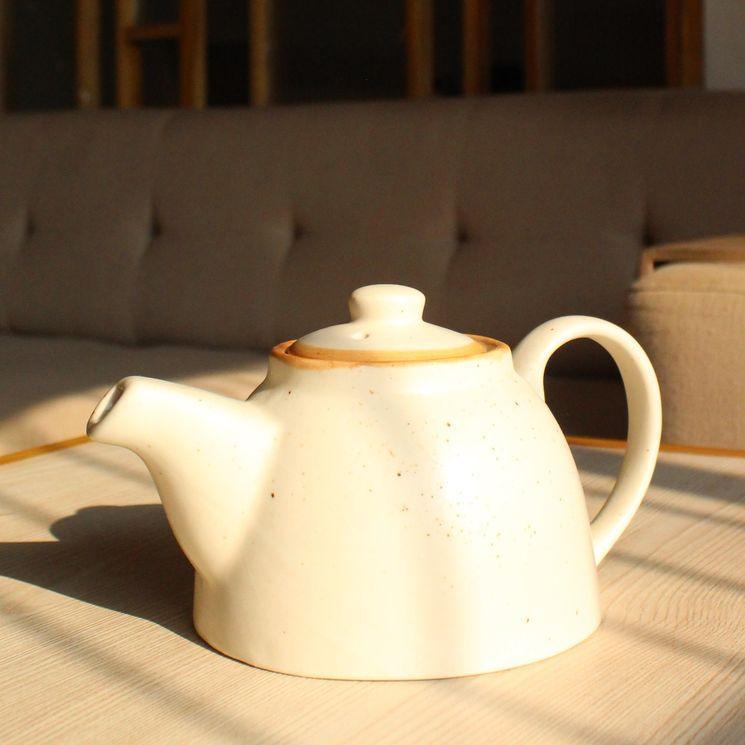Buy Teapot - Luxurious Ceramic Teapot | Caramel Beige Tea Kettle For Kitchen & Dining Table by Byora Homes on IKIRU online store