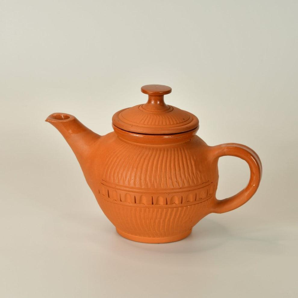 Terracotta Tea Kettle Brown Rustic Tea Pot For Serving – IKIRU
