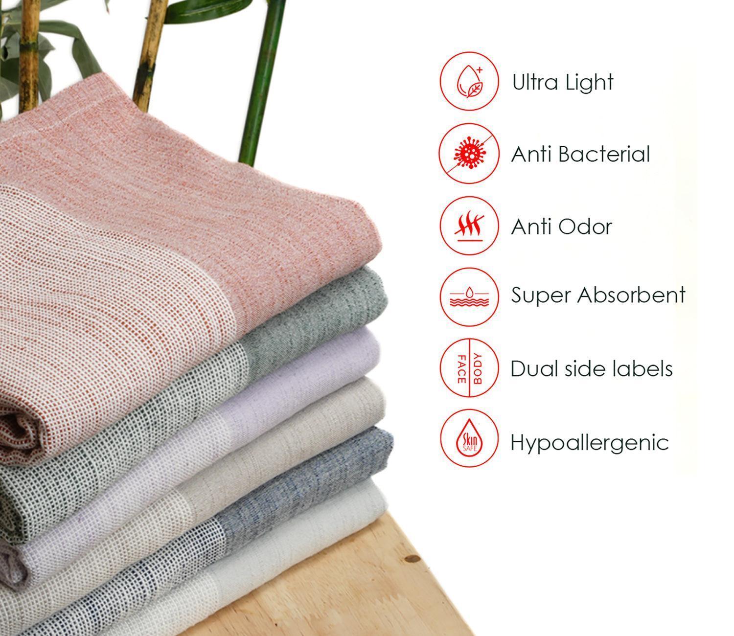 Buy Towels - Bamboo Ultra-Light Slub Bath Towel Pack of 2 by Doctor Towels on IKIRU online store