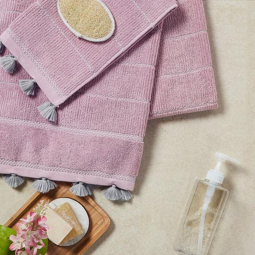 Buy Towels - Cotton Towel Set, Quick Dry, High Absorbent & Super Soft | Pink Cotton Towels With Tassels by Houmn on IKIRU online store
