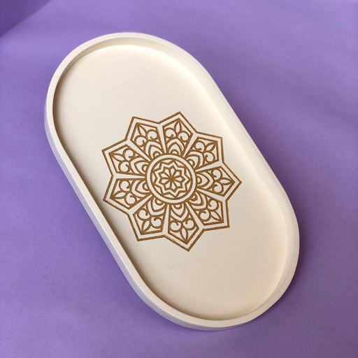 Buy Tray - Ivory White Oval Tray For Home Decor And Kitchenware by bambaiSe on IKIRU online store