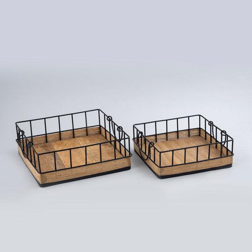 Buy Tray - S/2 Square Trays by Indecrafts on IKIRU online store