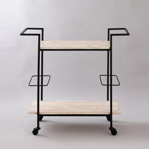 Buy Trolley - Matt Black Iron & Wood Multi Purpose Trolley Stand with Handles For Home by Indecrafts on IKIRU online store