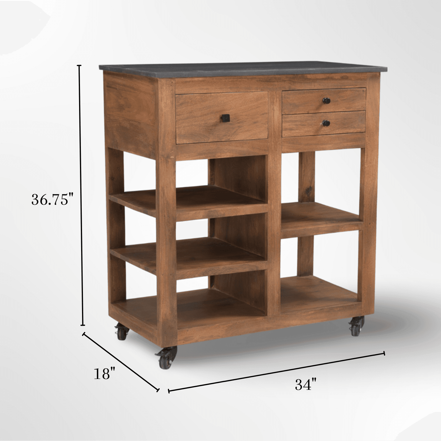Buy Trolley - Wineyard 3-Drawer Bar Cart | Mobile Bar Cabinet by Deeke Collection on IKIRU online store
