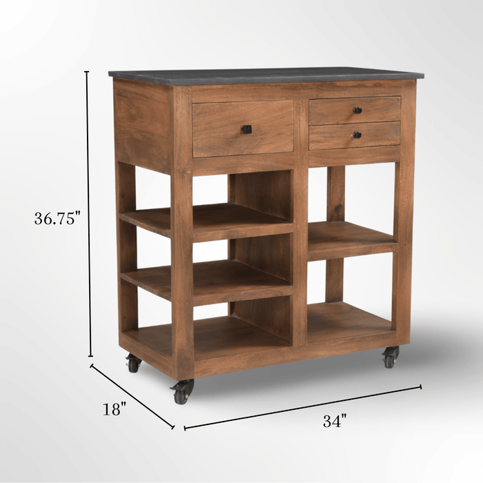 Buy Trolley - Wineyard 3-Drawer Bar Cart | Mobile Bar Cabinet by Deeke Collection on IKIRU online store