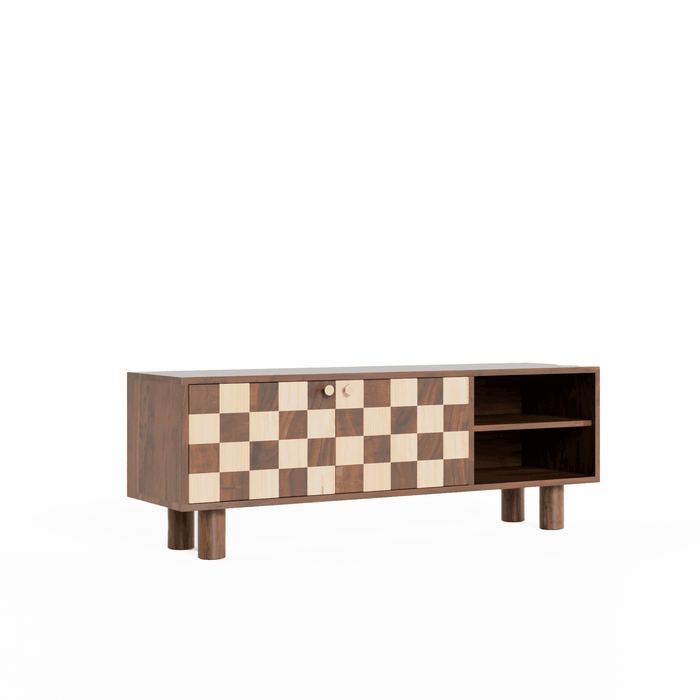 Buy TV Unit - Chess TV Cabinet Media Console for Living Room | Wooden TV Unit by Artisan Manor on IKIRU online store