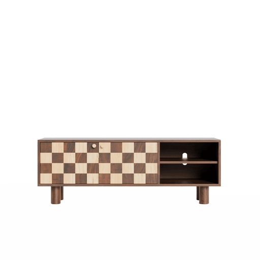 Buy TV Unit - Chess TV Cabinet Media Console for Living Room | Wooden TV Unit by Artisan Manor on IKIRU online store