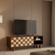 Chess TV Cabinet Media Console for Living Room | Wooden TV Unit