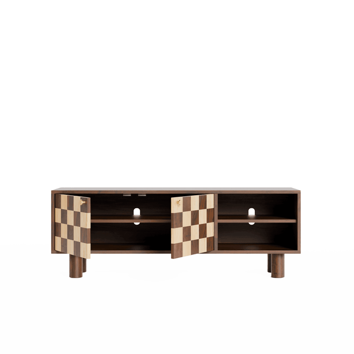 Buy TV Unit - Chess TV Cabinet Media Console for Living Room | Wooden TV Unit by Artisan Manor on IKIRU online store