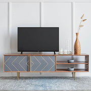 Toshi Solid Acacia Wood TV Console | Tv Stand Cabinet Media Unit For Living Room