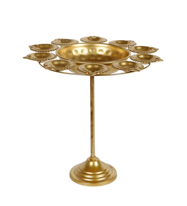 Buy Urli Bowl - Decorative Golden Detachable Diya Urli With Stand Set Of 3 by Amaya Decors on IKIRU online store