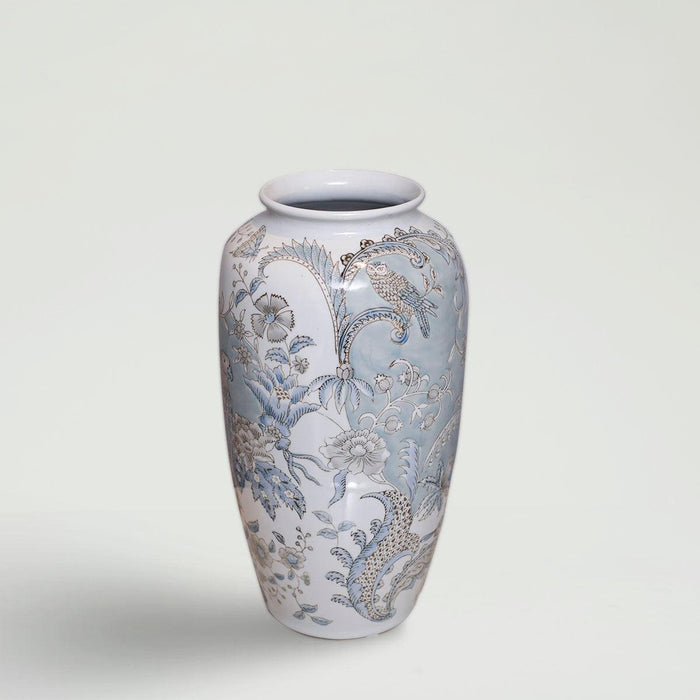 Buy Vase - Beautiful Printed Flower Vase For Decor Blue & White Floral by Home4U on IKIRU online store