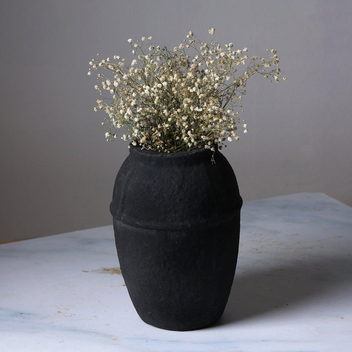 Buy Vase - Black Paper Mache Vase | Decorative Flower Pot For Home Decoration by Fig on IKIRU online store