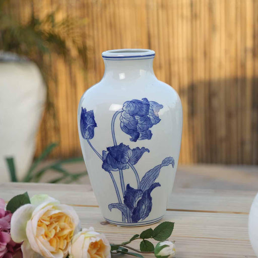 Buy Vase - Blue Poppy Flower Porcelain Vase Ceramic Planters | Decorative Pot by Home4U on IKIRU online store