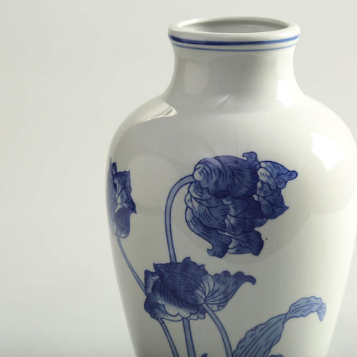 Buy Vase - Blue Poppy Flower Porcelain Vase Ceramic Planters | Decorative Pot by Home4U on IKIRU online store