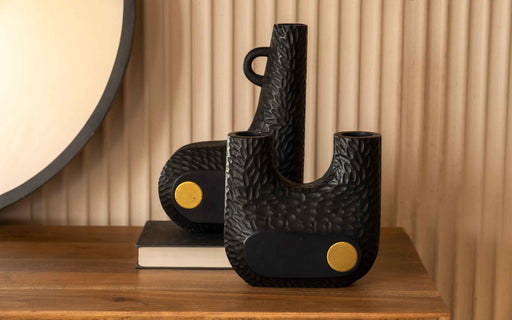 Buy Vase - Darby Wooden Black Flower Vase Double For Home Decor & Gifting by Orange Tree on IKIRU online store