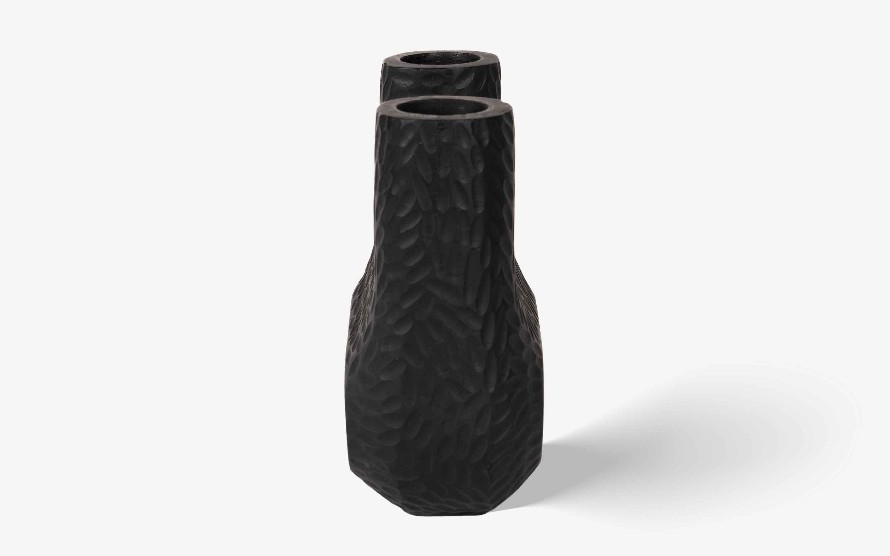 Buy Vase - Darby Wooden Black Flower Vase Double For Home Decor & Gifting by Orange Tree on IKIRU online store