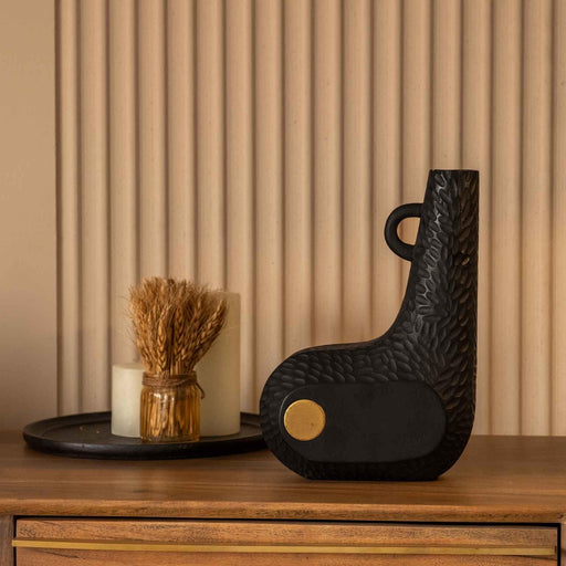 Buy Vase - Darby Wooden Black Flower Vase Single For Living Room & Table Decor by Orange Tree on IKIRU online store