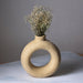 Buy Vase - Decorative Round Creme Paper Mache Vase | Flower Pot For Living Room & Home Decoration by Fig on IKIRU online store