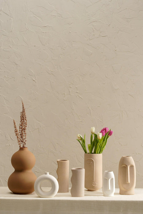 Buy Vase - Desert Farmhouse Vase Beige and White Set of 7 | Flower Pot by Purezento on IKIRU online store