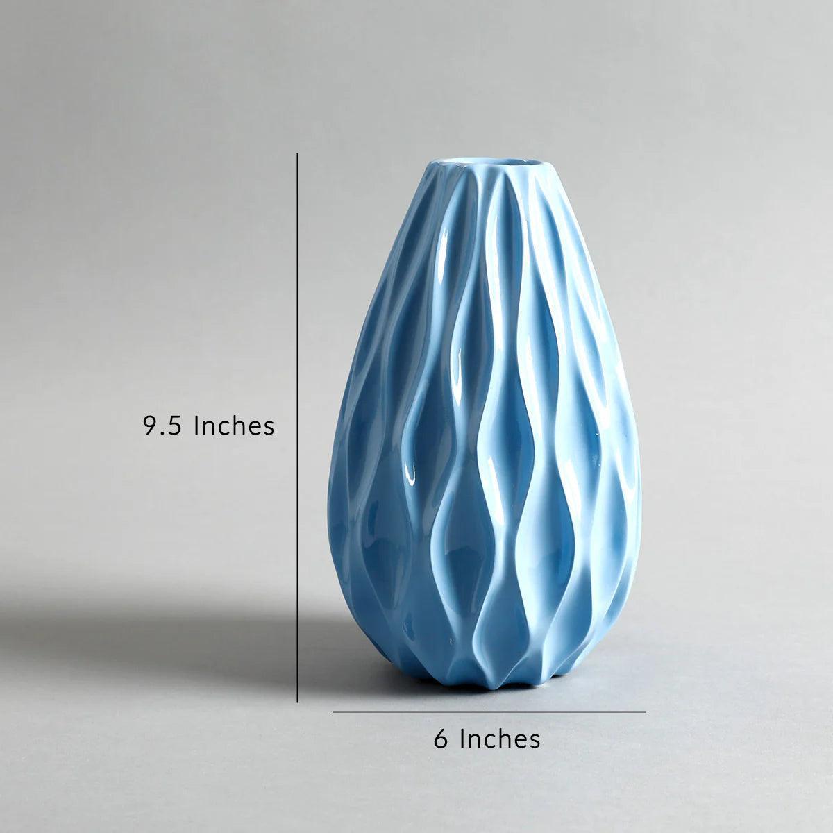 Buy Vase - Ocean Wave Vase For Home Decor | Planter For Table by Home4U on IKIRU online store