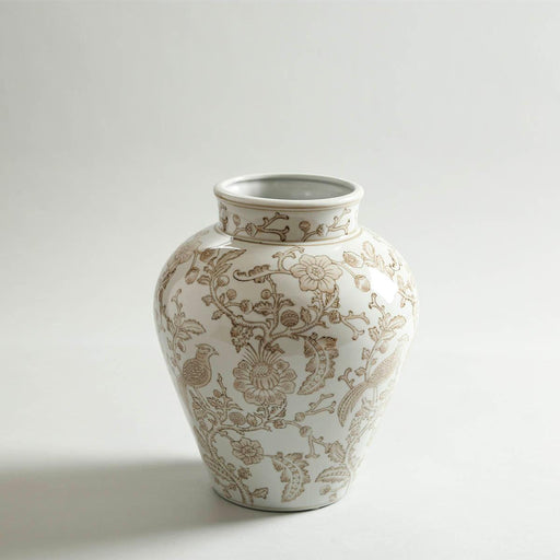Buy Vase - Printed Luxury Vase In White Gold | Decorative Flower Vase For Home by Home4U on IKIRU online store