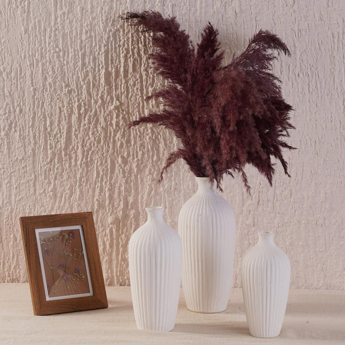 Buy Vase - Saroi Vase Set of 3 | Planter & Flower Pot for Table Decor by Purezento on IKIRU online store