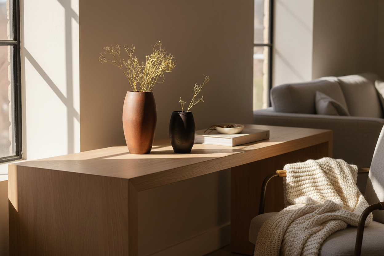 Terracotta Miniature Flower Pots Set Of 2 | Decorative Flower Vase For Living Room & Table Decor