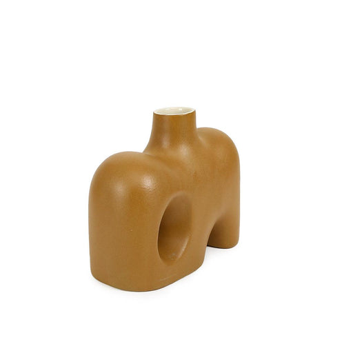 Buy Vase - Unique Ceramic Flower Vase In Light Brown Stoneware by Home4U on IKIRU online store