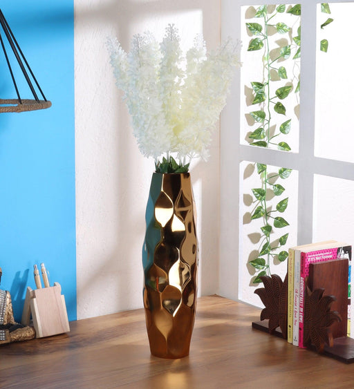 Buy Vase - Unique Wave Metallic Flower Vase For Home & Table Decor by De Maison Decor on IKIRU online store